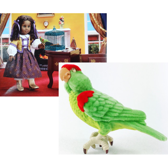 American Girl Doll Cecile Parrot & Games Accessory Pet BIrd Cochon Flocked Toy - Picture 2 of 12